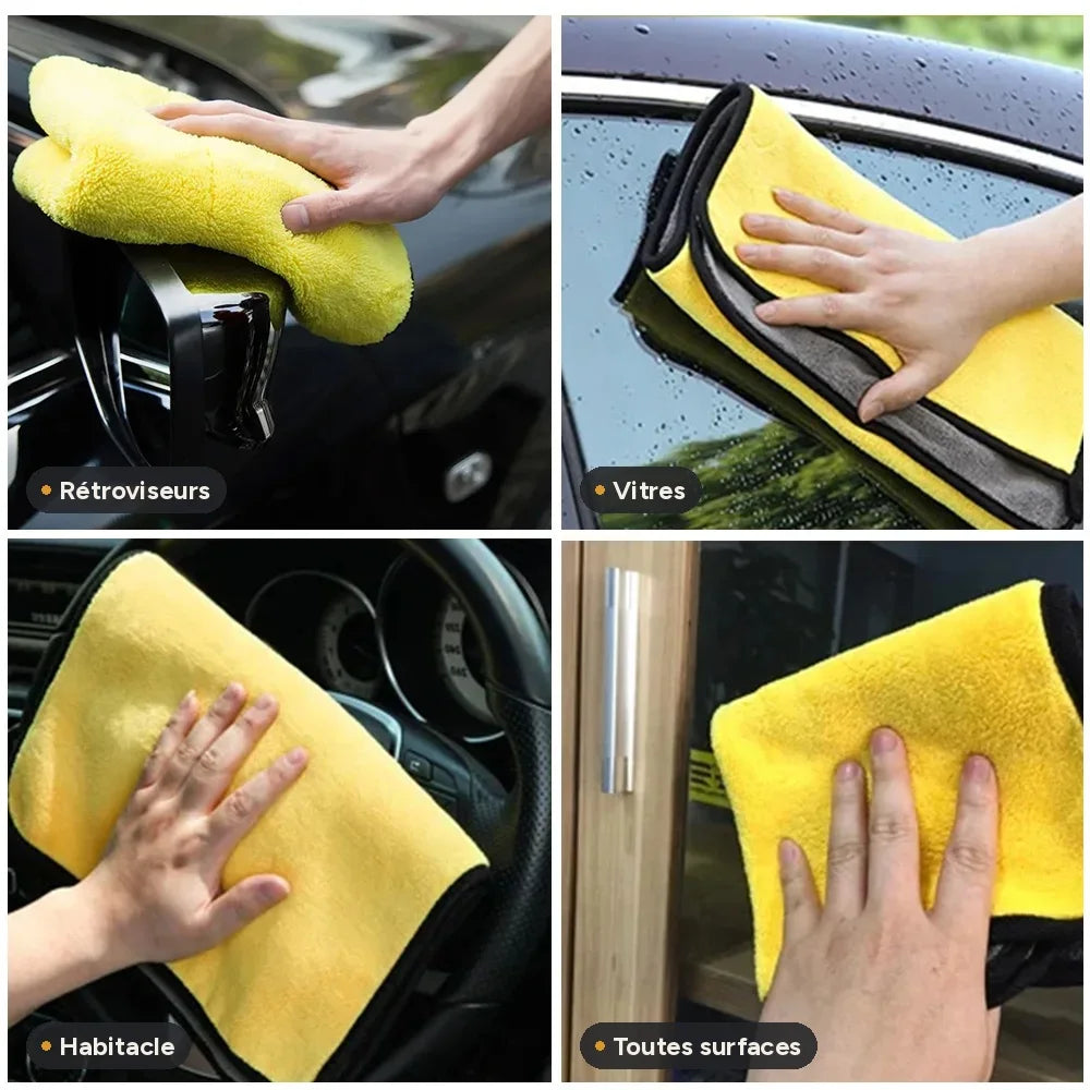 Serviette microfibre en usage