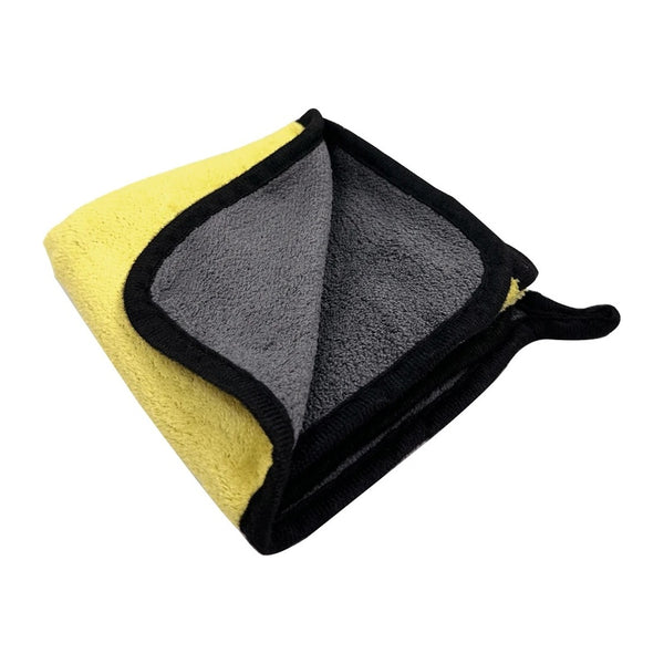 Serviette microfibre double face pour lavage et séchage auto